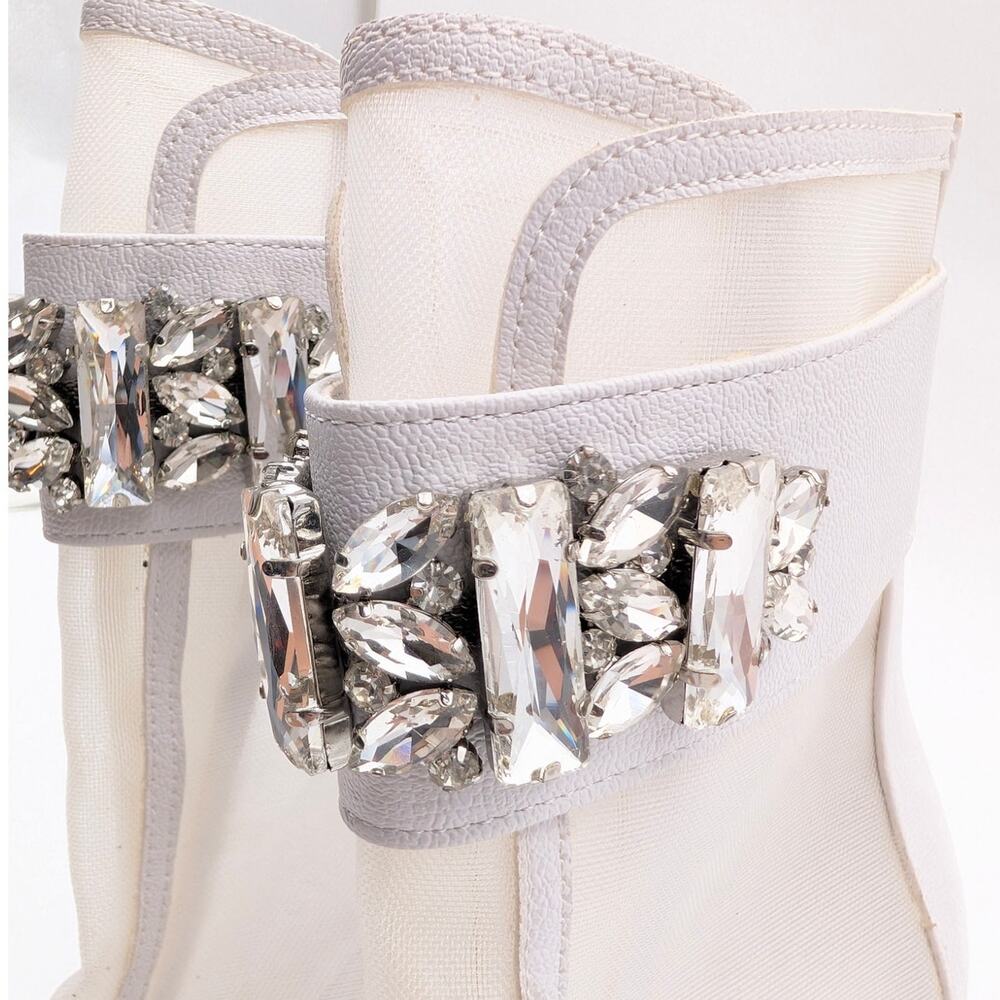 Karl Lagerfeld Blayze Mesh Ankle Heel Booties Women's White Size US8M EU38.5B - Picture 10 of 11